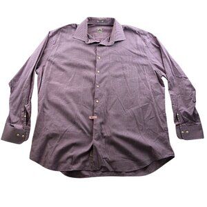 Peter Millar Mens Shirt Size XXL Long Sleeve Houndtooth Button Up Classic Work